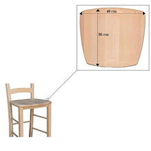 Sgabello sedia legno massello grezzo con schienale snak bar pub agriturismo ristorante