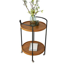 Jcnfa-Tavoli Tavolo da Tavolo/End Laterale, Rack di Magazzino, Portacocchezza, Ruota Universale A 360 ° (Color : Wood, Size : 16.14 * 16.14 * 25.59in)