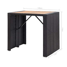 Goliraya Set da Bar da Giardino 5/7/9 pz in Legno Massello d'Acacia e Polyrattan Grigio,Set Tavolo e Sedie da Bar Alti da Giardino in Rattan,Set Tavolo e 6/8 Sedie da Bar in Rattan per Esterno