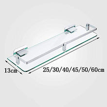 AINIYF Bagno Bagno Doccia Mensola Organizzatore Parete Punch Libero Vetro temperato di Alluminio dello Spazio Nail-Colla Libera WC 1 Tier, 6 Formati