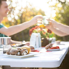 Relaxdays Tavolo da Giardino Pieghevole, trasportabile Come Una Valigia, Resistente agli Agenti atmosferici, Bianco, HLP: 72 x 180 x 75 cm