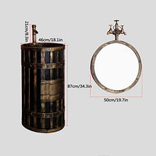 ZTGL Combinazione di Lavabo e Vanità del Bagno, Mobile da Bagno Cilindrico Indipendente, Set di Mobili da Bagno Elegante e Salvaspazio,D,Without Mirror