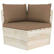 SKM Set Divani da Giardino su Pallet 9 pz con Cuscini Legno Abete (179.1kg) Grigio talpa-3608