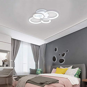 Ganeed Plafoniera moderna, plafoniere a soffitto a LED in metallo acrilico da incasso, lampadario a LED da 36W per soggiorno, cucina, camera da letto, sala da pranzo, bianco freddo 6500K