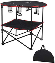 CASTOR Tavolo da Picnic all'aperto Tavolo da Campeggio Pieghevole Tavolo da Picnic all'aperto con 4 portabicchieri e Borsa da Trasporto per Picnic, Barbecue, Viaggi, Pesca, Spiaggia BBQ Party Table