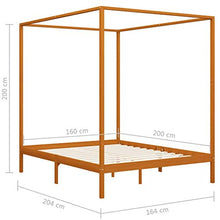 SKM Giroletto a Baldacchino Marrone Miele Massello Pino 160x200 cm