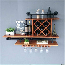 PZW Portabottiglie Semplice e Creativo, Portabottiglie Sospeso Portabottiglie, Portabottiglie Loft, Portabottiglie da Parete in Legno Massello Dimensioni: 115 * 65 * 25 cm