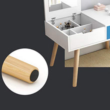 YB&GQ 2-Pollici-1 Toeletta con Flip Top Mirror Vanity Toeletta da Trucco Mpollicii Scrivania con Cassetti,Organizzatori di Trucco,Assemblaggio Facile-Blu Bianco-b 60x30x42cm(24x12x17inch)
