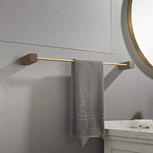 WHSS. Portasciugamani A Barra Singola Marrone Portasciugamani Appendiabiti da Bagno in Ottone Porta Asciugamani A Muro Porta Asciugamani in Legno di Noce Nero Appeso