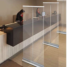 Schermo Ci Distanza Sociale con Banner Pieghevole e Mobile in PVC Pop-up Protezione per Starnuti da Terra, per Scuole, Uffici, Supermercati, Aziende