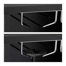 relaxdays Weinregal Cantinetta con Porta Calici, per 22 Bottiglie, da Terra, per Vino e Prosecco HxLxP: 96 x 63 x 35 cm ca, Nera, Truciolato, Nero