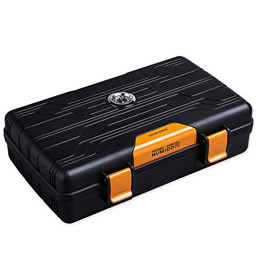 FeiGuo Umidificatore Portatile per sigari, Contenitore per l'idratazione del Sigaro da Viaggio in LDPE Ecologico con Dispositivo di idratazione per misuratore di umidità Scatola di sigari Premium
