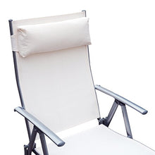 Outsunny Sdraio da Giardino Pieghevole con Cuscino, Schienale con 7 Reclinazioni, 137x63.5x100.5cm, Beige