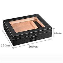 GJNWRQCY Humidor per sigari con umidificatore igrometro Digitale Frontale di Alta precisione, Foderato in Legno di Cedro Spagnolo
