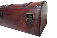 infinimo Cofano Del Tesoro - Cassapanca in legno, scatola Pirati, scatola regalo richiudibile con coperchio e serratura con chiave, grande 30 x 20 x 15 cm