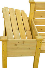 Dobar, panca da giardino con fioriere laterali, panca e fioriera, marrone chiaro, 211 x 64 x 92 cm