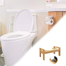 DonLucancy Sgabello per WC regolabile in bambù – Non Slip Bathroom Sit Squatty Toilet Potty Sgabello sgabello sgabello sgabello sedia poggiapiedi