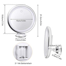 Bestope Trucco con ingrandimento 10x, con Illuminazione a 3 Colori, Specchio da Barba Illuminato da Bagno, Ventosa Girevole a 360, Bianco, 48