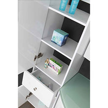 Bagno Italia mobile bagno 120+35 cm bianco o nero con colonna in omaggio specchiera con mensole lavabo cristallo miscelatore incluso I