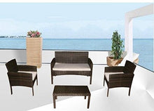 Bagno Italia Arredo Divano poltrone tavolino Set Giardino Nero o Marrone Rattan Cuscini Bianchi Impermeabili I