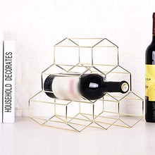 Ferro Wine Rack a Nido d'Ape Contenere 6 Bottiglie per la casa Cucine Forniture Creativo Hexagon Bottle Holder Stand