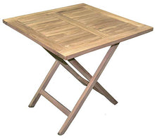 vorghini Tavolo Quadrato Pieghevole da Giardino 80x80 cm in Legno Teak Vulcano