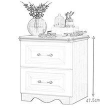 Comodino Base Curva 2-cassetti Salva Spazio Semplice Moderno Residenziale Camera Da Letto Creativo di Stoccaggio 45X40X47.5CM FANJIANI