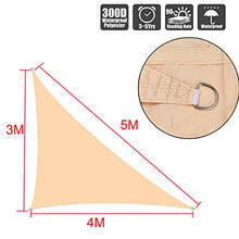 SRTUVDQ Tenda A Vela Triangolo Rettangolo Protezione Raggi UV, Vela Ombraggiante Resistente E Traspirante per Giardino Balcone Terrazza,Beige,3X4X5m
