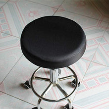 Wakauto coprisedile Tondo per Sgabello,Fodere per Sgabello da Bar Tondo Lavabile Sedia Jacquard Coprisedile Nero