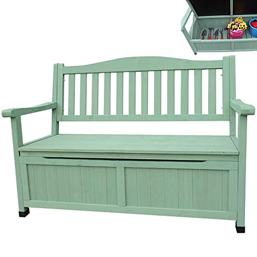 Panchine Terrace Park Panca Portaoggetti da Esterno, Panca in Legno Massello Resistente alle Intemperie, Panchina Cortile con Schienale Braccioli, Per Riporre Attrezzi Giardinaggio / Forniture Ester