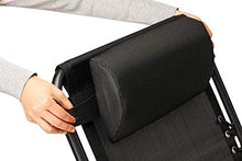 Sedia Sdraio Pieghevole Nera Reclinabile Chaise Longue, Sedia Sdraio Pieghevole con Portabicchieri Reclinabile a Gravità Zero per Esterno, Campeggio, Patio, Prato