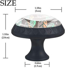 Modello di foglie verdi marrone dell'acquerello Pomelli per Porta Set di 4 Pomelli per Mobili Manopole per Cassetti Cucina Armadio Vetro