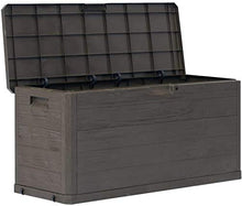 ZRB Baule da Giardino, Scatola da Giardino, Contenitore per Esterni per Patio Attrezzi per Giardinaggio, Cuscini, Accessori Piscina, Cuscini, 74 galloni, Marrone, plastica,Multibox