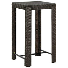 FAMIROSA Tavolo da Bar da Giardino Marrone 60,5x60,5x110,5 cm Polyrattan
