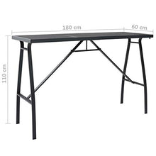 E E-NICES Tavolo da Bar da Giardino 180x60x110 cm in Vetro Temperato