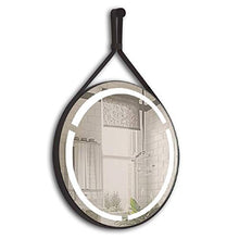 styleglass Specchio Bagno Tondo Retroilluminato a LED Ring, Diamentro 60 cm, Specchio Parete con Cornice in Ecopelle,Spessore Vetro 4mm, Kit Fissaggio Murale Incluso, Grado di Protezione IP20