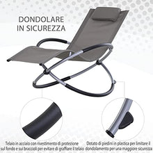Outsunny Sedia a Dondolo Design Moderno per Interni ed Esterni Textilene 154x80x84cm Grigio