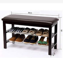 YANG Imbottiti poggiapiedi Bagagli Petto Cambio di Scarpe da banco 2 Livello del Pattino tormenta Guardaroba Dressing Table Sgabello ottomano Carico Massimo 250kg, 80.5x30.5x50cm
