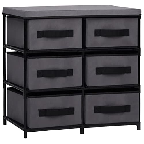 vidaXL Armadietto con 6 Cassetti 55x29x55 cm Grigio in Acciaio