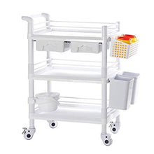 DHR- 3-tier Carrello Medical Clinic Infermiere, salone di bellezza Carrello con doppie Cassetti e Dirt Bucket, plastica strumento di spesa più, 330lbs carico Bagagli servizio di bellezza trolley
