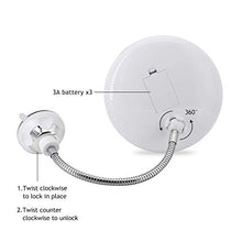 Suading Specchio Rotondo da Bagno con Specchio Cosmetico Illuminato un Specchio 10X con Specchio Girevole un 360 Gradi, Flessibile