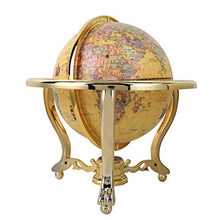 Mappamondo antico impermeabile con staffa in metallo e mappamondo base con bussola, per arredo scrivania(25cm)