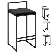HLL Sgabelli, Casa Elegante Décor Set Di 1 Pc Sgabello Bar Colazione Pianale da Cucina Sedile Bar Sedia con Gambe in Metallo ad Alta Sgabello Sgabelli,Nero,76 cm