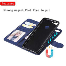 Bear Village Cover Huawei P Smart, Custodia Premium Flip Custodia per Huawei P Smart, Custodia con Porta Carte e Chiusura Magnetica, Blu