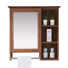 RXDP Armadietto a specchio da bagno, specchio da trucco rettangolare a parete, con armadio portasciugamani, 5 vani portaoggetti/B / 59CM / 2
