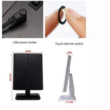 Specchio cosmetico a LED, specchio da trucco illuminato a tre ante, touch screen e specchio con ingrandimento 3X / 2X / 1X, specchio per il trucco da tavolo con due modalità di alimentazione, specchi