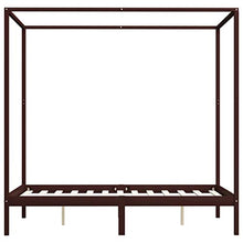 FAMIROSA Giroletto e Baldacchino 4 Cassetti Marrone Scuro Pino 140x200cm