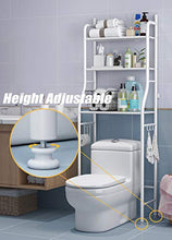 Gjfhome Scaffale da Bagno, Scaffale Bagno e WC Mobile da Mettere sopra al WC, Mobile sopra Toilettes, Scaffale Salvaspazio,50 * 25 * 160Cm
