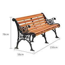 Outdoor furniture Grande panchina da Giardino per Esterni, panchina da 150 * 58 * 76 cm con doghe in Legno massello e Struttura in ghisa, panchina per mobili da Esterno Resistente alle intemperie