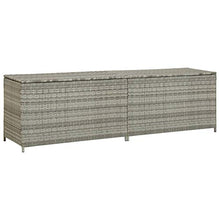 vidaXL - Scatola portaoggetti da giardino, in resina intrecciata, 200 x 50 x 60 cm, colore: Grigio